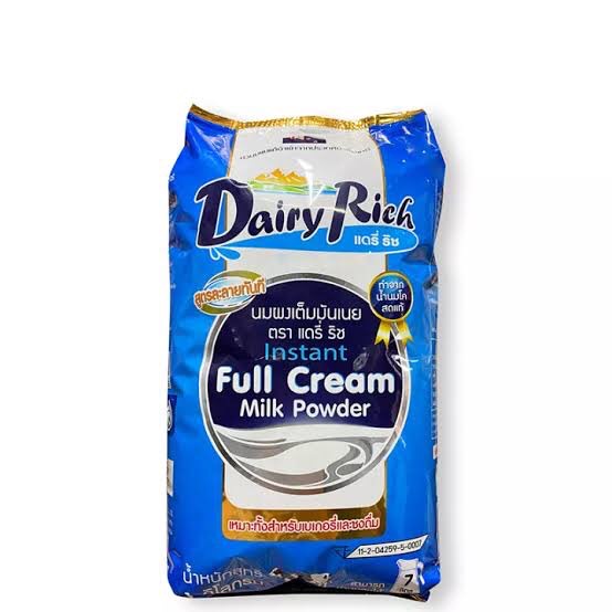 Dairy rich นมผงแดรี่ริชขนาด 1 กก  ล๊อตใหม่ แดรี่ ริช 1 กก หัวนมผง เต็มมันเนย Full Cream Milk Powder 