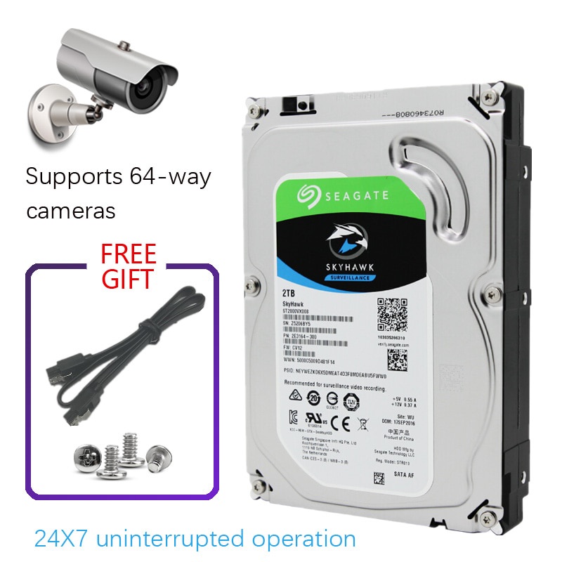 Seagate Skyhawk Surveillance 2TB Hard Drive Disk SATA III 3.5quot HDD ...