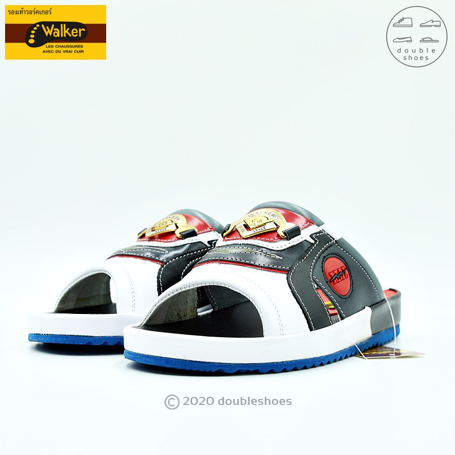 Walker รองเท้าแตะหนังแท้ (ไสตล์เทวิน) รุ่น M4209 สีดำ เบอร์ 39-45