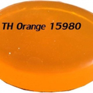 สีน้ำครอสเมติกสำหรับผสมในเบสสบู่ ให้สีส้มตามตัวอย่าง รหัสสีส้ม 15980 (Orange) บรรจุ 60 มล