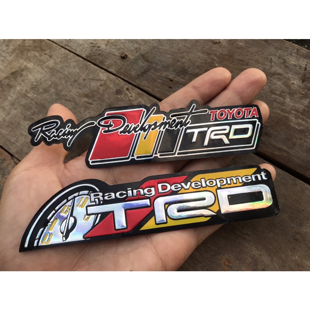 สติ๊กเกอร์ TRD Toyota Racing สติกเกอร์ [2ชิ้น] JDM Foil Stickers Car 3D นูน แต่งรถ ติดรถ Vios Yaris Vigo Fortuner Cross