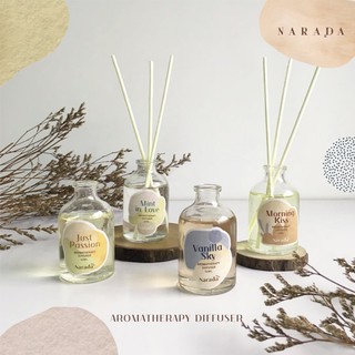 ✨ Aromatherapy Diffuser ก้านไม้หอมกระจายกลิ่น ขวดกลมใส 50 ml by NaradaAsia ✨