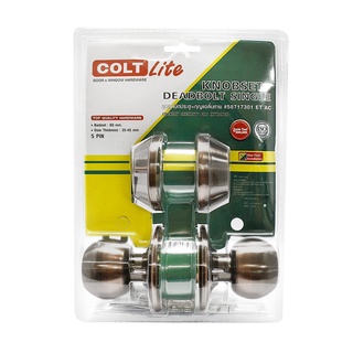 Chaixing Home  ลูกบิดทั่วไปหัวกลมจานใหญ่สเตนเลส+กุญแจเสริมความปลอดภัยไข1ด้าน COLT LITE รุ่น 58717301 สีทองแดงรมดำ