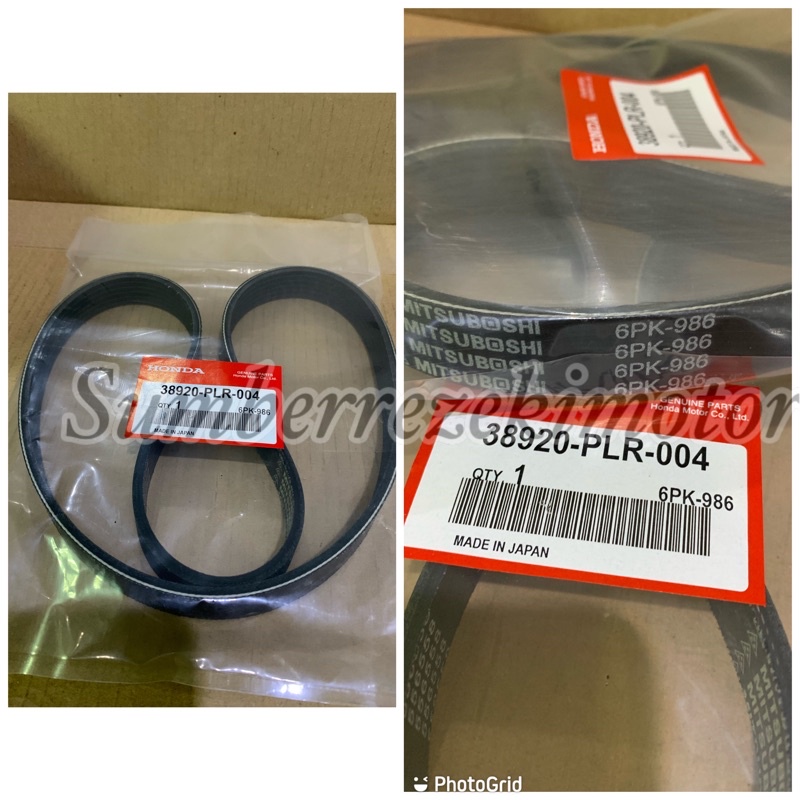 สายพานพัดลม สายพานพัดลม สายพานพัดลมสตรีม 1.7cc 1,700cc ใหม่ civic 6PK 989 mitsuboshi