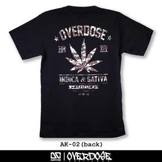 Overdose T-shirt เสื้อยืดคอกลม สีดำ รหัส AK-02(โอเวอโดส)