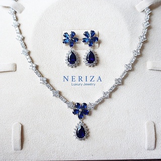 Neriza Jewelry/เครื่องประดับเจ้าสาวเพชรสังเคราะห์ จัดส่งฟรีพร้อมกล่อง NZC010