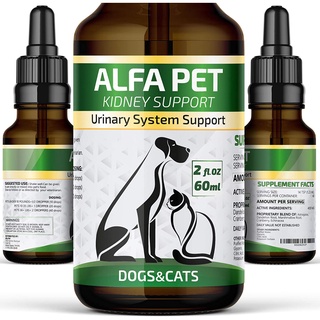 Alfa Pet Kidney Support บำรุงไต กระเพาะปัสสาวะ ฟื้นฟูไต กันนิ่ว สุนัข-แมว สกัดจากธรรมชาติ (ชนิดน้ำ)