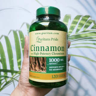 63% Sale!!! ซินนามอน Cinnamon with High Potency Chromium 1000mg 120 Capsules (Puritans Pride®) อบเชยสกัด