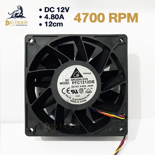 [4แถม 1] แท้ Delta DC 12V 4.80A 11ใบพัด FAN พัดลมเครื่องขุด Asic