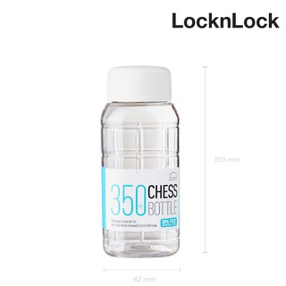 LOCKnLOCK กระบอกน้ำ ขนาด 350 มล. รุ่น HAP815 ขนาด 6.2 x 6.2 x 15 ซม. สีขาว ขวดน้ำพลาสติกทรงเหลี่ยม BPA Free