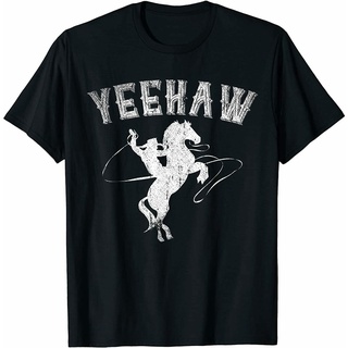 เสื้อยืด พิมพ์ลายม้ากระทิง Rodeo Yeehaw สไตล์ตะวันตก ตลก ของขวัญสําหรับเด็กผู้ชายS-5XL