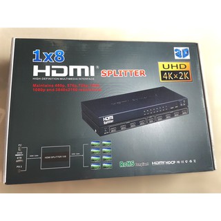 ออกจอ HDMI SPLITTER  8PORT เข้า1 ออก8จอมอนิเตอร์