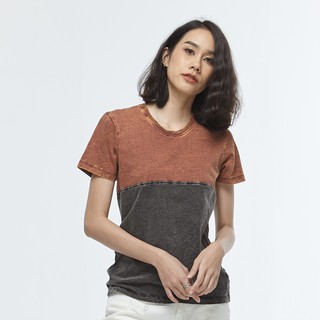 OUKY เสื้อยืด แฟชั่นสองสี เสื้อแฟชั่น เสื้อผ้าฝ้าย Double Vintage Washed T-Shirts