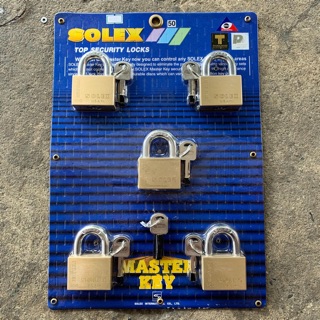 กุญแจ Solex Master key 50 มิล หูสั้น ( 5 ตัว/1 ชุด)