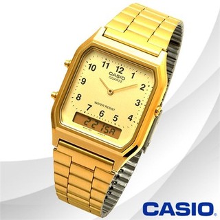 Casio นาฬิกาผู้หญิง สายสแตนเลส สีทอง รุ่น AQ-230GA-9BMQ,AQ-230GA-9B,AQ-230GA