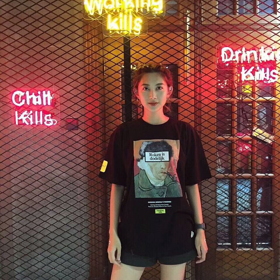 FR2 เสื้อยืดแบรนด์สตรีทแวร์ญี่ปุ่น SMOKING KILL DUTCH