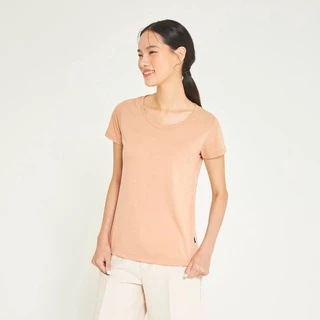 Yuedpao [NEW] เสื้อยืดผู้หญิงคอกลม ผ้านุ่ม ใส่สบาย ไม่ย้วย ไม่หด ไม่ต้องรีด สีพื้น ทรงผู้หญิง - Set Soil