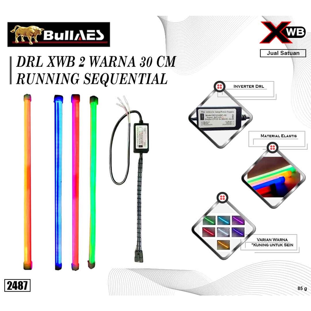 DRL ยืดหยุ่น XWB 30 ซม. 2 โหมดพร้อมการวิ่งไฟเลี้ยว