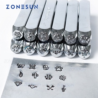 Zonesun แม่พิมพ์ตรายางโลหะ รูปโลโก้ตัวอักษร สําหรับทําเครื่องประดับ แหวน สร้อยข้อมือ สร้อยคอ 4 ชิ้น