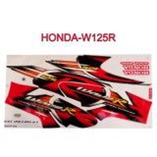 A สติ๊กเกอร์ติดรถมอเตอร์ไซด์ สำหรับ HONDA-W125R  ปี2004 สีแดง