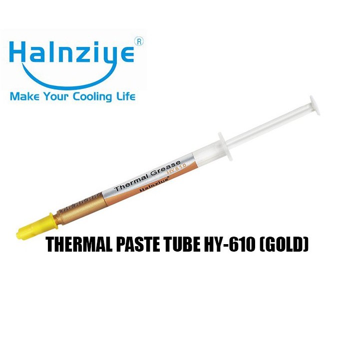 HALNZIYE HY610 0.5g Slim Tube Gold Thermal Grease Paste สําหรับ CPU การถ่ายเทความร้อน 🚚