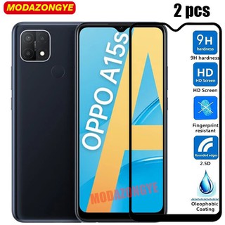 2 Pcs ฟิล์มกระจกนิรภัย เต็มจอ Oppo A15s อุปกรณ์กันรอยหน้าจอ Oppo A15s A 15s OppoA15s กระจก กระจกนิรภัย