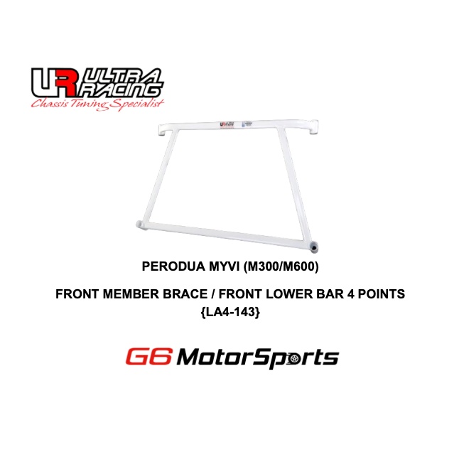 PERODUA MYVI (M300/M600) - ULTRA RACING SAFETY BAR : FRONT MEMBER BRACE / FRONT LOWER BAR 4 POINTS {