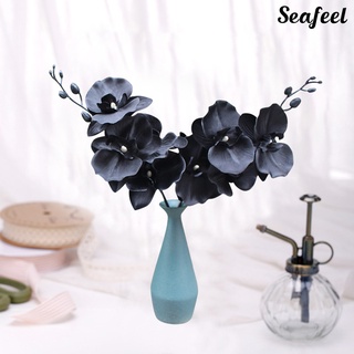 Seafeel ดอกไม้ประดิษฐ์ ดอกไม้จําลอง ดอกไม้ปลอม สีดํา สําหรับตกแต่งบ้าน