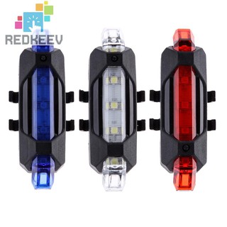 redkeev 1/2/5pcs USB Rechargeable LED Bicycle Taillight Waterproof Bike Cycling Warning Lamp