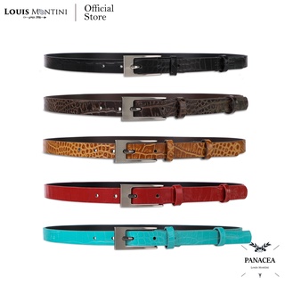 Louis Montini เข็มขัดผู้หญิง หนังวัวแท้ หนังอัดลายจระเข้ เข็มขัดแฟชั่น เข็มขัด เข็มขัดแฟชั่นผู้หญิง เข็มขัดทำงาน เข็มขัดวัยรุ่น เข็มขัดเรียบๆ Womens belt MGW202