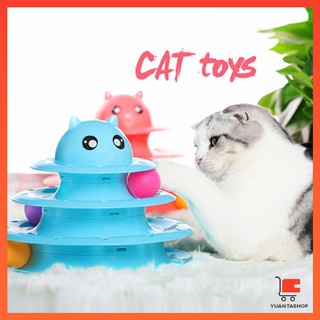 บอลในรางตาใส  ของเล่นแมว  รางบอล 4 ชั้น รางบอลแมวทาวเวอร์  Cat play plate