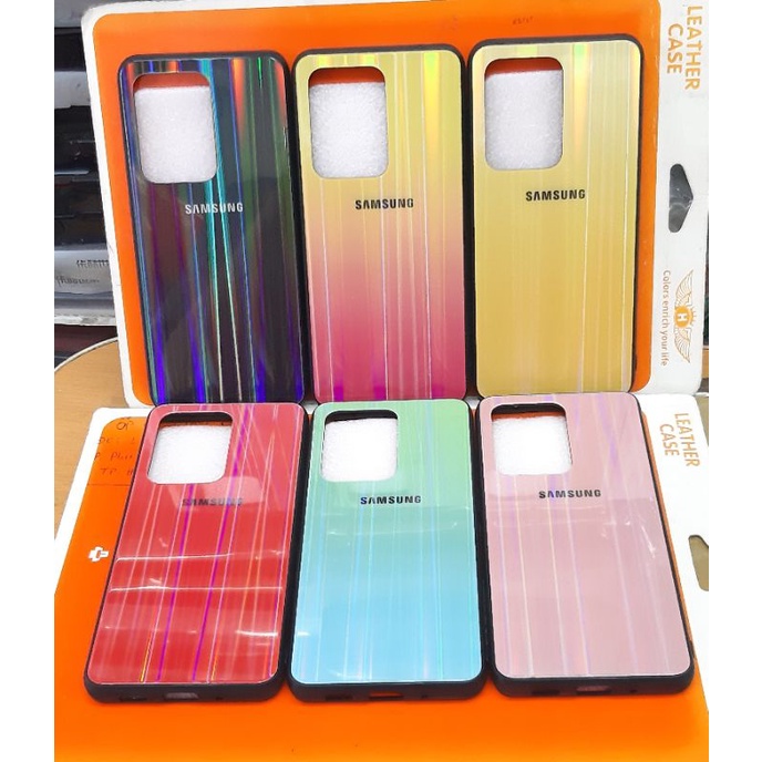 เคส Samsung S20 Ultra/S11 Plus มีขอบยืดหยุ่นและด้านหลังกระจกเรืองแสง