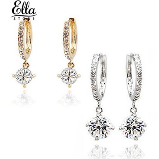 สตรีชาวออสเตรีย Crystal Rhinestone Shining Stud Drop Earrings