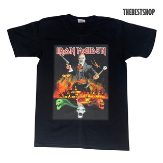 คอตต้อนคอกลมเสื้อวง IRON MAIDEN เสื้อวงร็อค เสื้อวินเทจ สกรีนสวย สินค้าพร้อมส่งS-5XL