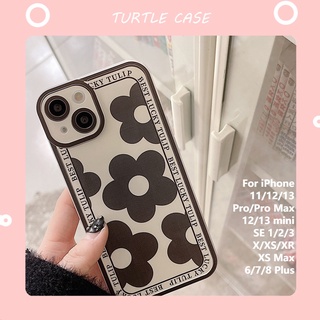 [พร้อมส่ง] เคสโทรศัพท์มือถือแบบใส ลายดอกไม้ ตาแมว สไตล์เรโทร สําหรับ iPhone 14 13 12 11 PROMAX XS XR XSMAX SE2020 6 7 8PLUS MINI