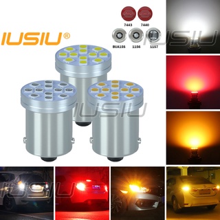 Iusiu หลอดไฟเบรก ไฟตัดหมอก LED 1156 BAY15D 1157 BA15S BAU15S PY21W T20 LED 7440 7443 W21W