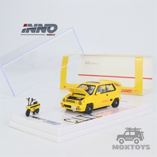 โมเดลรถยนต์ INNO64 1:64 HONDA CITY TURBO II สีเหลือง