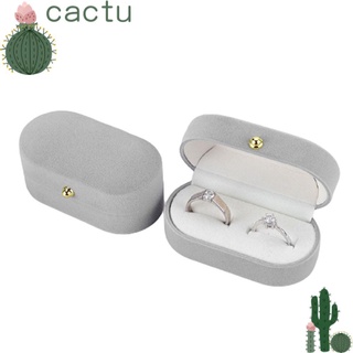 Cactu กล่องกํามะหยี่ แบบพกพา หลากสี สําหรับใส่เครื่องประดับ แหวนหมั้น งานแต่งงาน