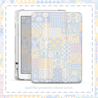 Grid Floral เคสไอแพด air 1 2 3 4 5 mini 1/2/3/4/5/6 เคส gen 7 8 9 case pen slot เคสไอแพด 2017/2018 pro 10.2 11