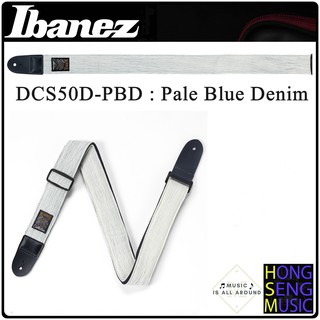 สายสะพายกีตาร์ และ เบส Ibanez DCS50D-PBD ลายสียีนส์ขาว