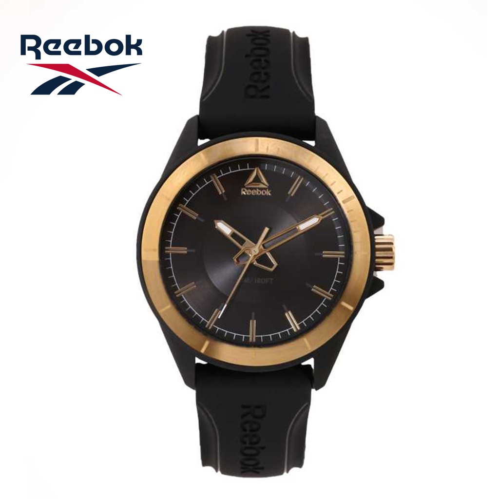 Reebok Watch รุ่น RD-MAK-G2-PBIB-B2 นาฬิกาข้อมือสายซิลิโคนดำ-ทอง