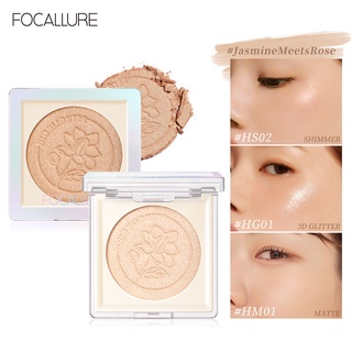 Focallure เครื่องสําอางไฮไลท์ลายดอกไม้ #Jasminemeetsrose Shimmer แบบนุ่ม &amp; ไฮไลท์สําหรับแต่งหน้า