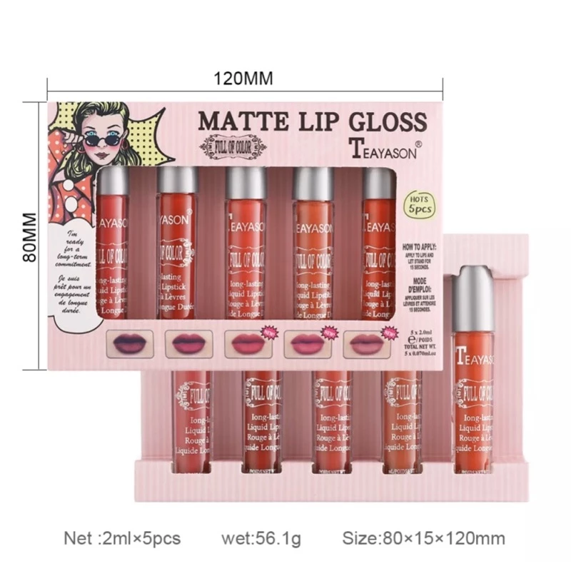 พร้อมส่งเซ็ทลิป 5 สีMtte Lip Mlossเนื้อสัมผัสละเอียดอ่อนและเรียบเนียน,เนื้อแมทท์นั้นง่ายต่อการแต่งหน้าริมฝีปากที่สวยงาม thumbnail 10