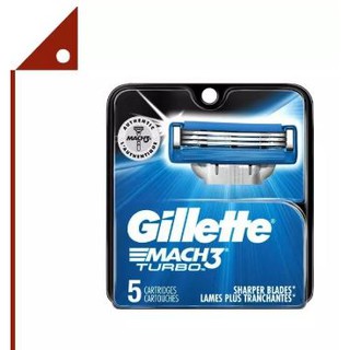 Gillette : GILGM3T-5* ใบมีดโกน Mach 3 Turbo Razor blades 5 Count