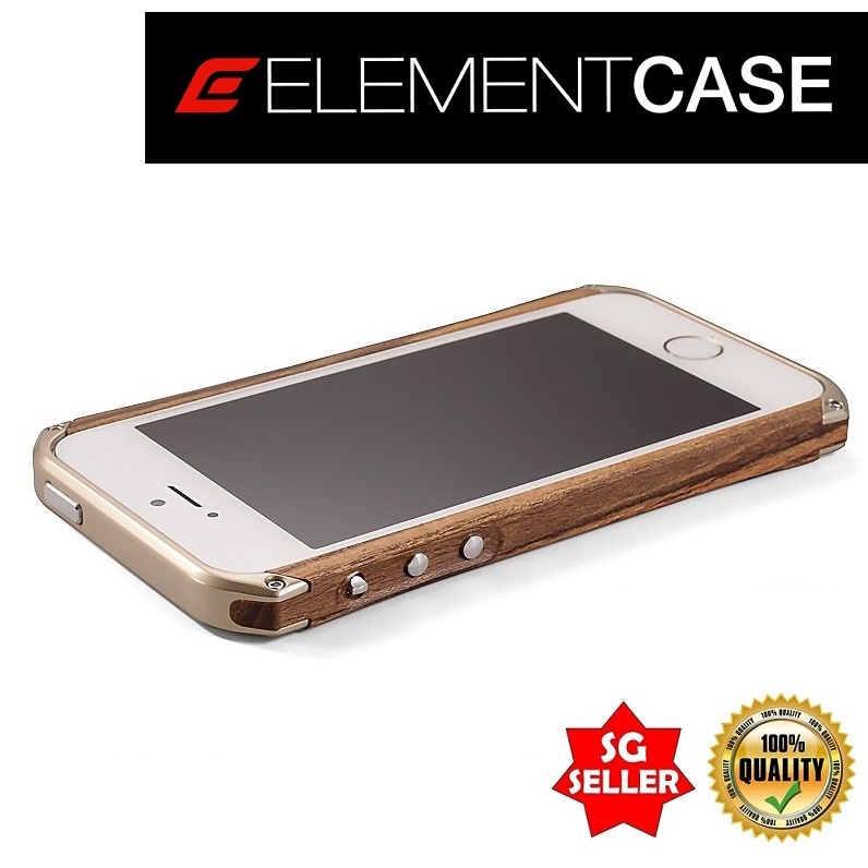 IPh 5 5S SE Wood Bumper Case Aluminium Metal Frame Element Case ปีก่อน 2018