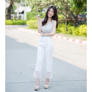 sz m เอว 28” สะโพก 38 ยาว 34” สีขาวใส่1ครั่ง ไร้ตำหนิ  #sissstyle