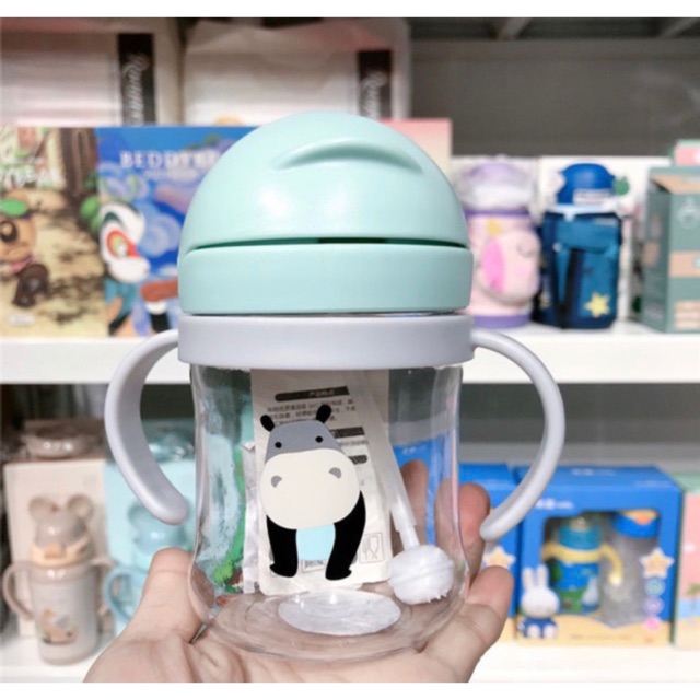 แก้วหัดดื่มหลอดเด้ง 250ml และ 300ml #ฝาสไลด์ (สำหรับเด็ก 6 เดือนขึ้นไป)