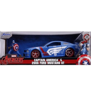 โมเดลรถ 1/24 Captain American &amp; 2006 Ford Mustang GT [JADA]