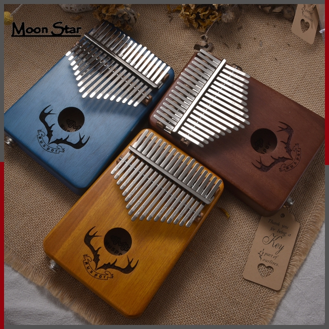 17 keys EQ kalimba Mahogany Thumb Piano Kalimba Finger Piano with Electric Pickup Tuner Hammer