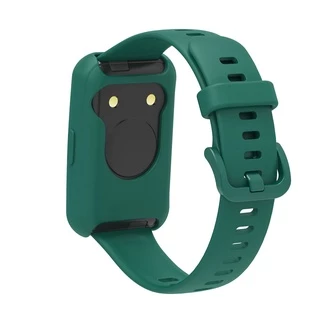 สายรัดซิลิโคนพร้อมเคสเชลล์ฝาครอบป้องกันสร้อยข้อมือสําหรับ Huawei Band 11 Pro 10 9 8 7 6 / Honor Band 7 6